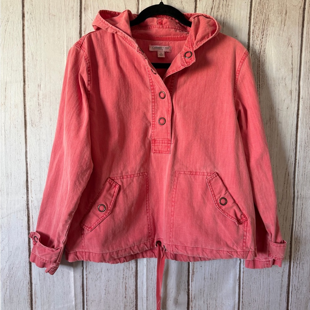 Coldwater Creek Women's Size Medium Washed Red Cotton
Henley Pullover